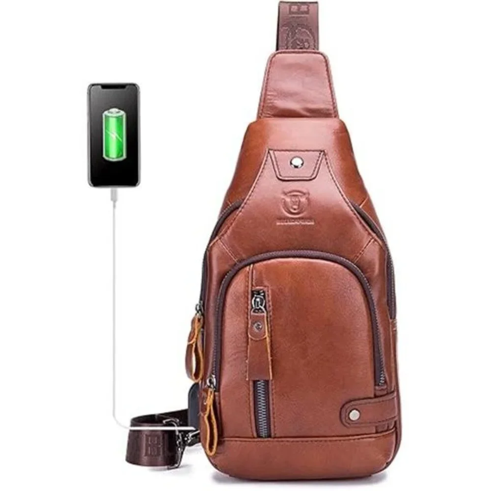 Genuine Leather Sling Bag for Men